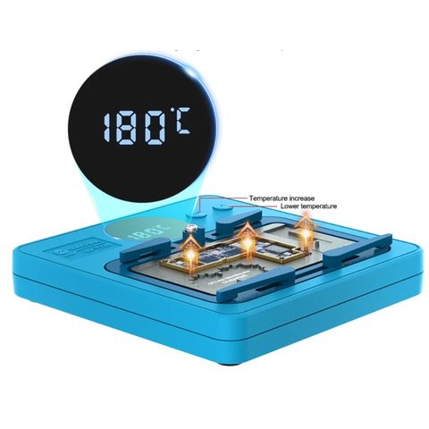 Платформа для предварительного подогрева Sunshine SS-T12B + 11 Module  для Apple iPhone 11, iPhone 11 Pro, iPhone 11 Pro Max, iPhone 12, iPhone 12 mini, iPhone 12 Pro, iPhone 12 Pro Max, iPhone 13, iPhone 13 mini, iPhone 13 Pro, iPhone 13 Pro Max, iPhone 14, iPhone 14 Plus, iPhone 14 Pro, iPhone 14 Pro Max, iPhone 15, iPhone 15 Plus, iPhone 15 Pro, iPhone 15 Pro Max, iPhone 16, iPhone 16 Plus, iPhone 16 Pro, iPhone 16 Pro Max, iPhone X, iPhone XS, iPhone XS Max, для ремонта сканера отпечатка пальца (Touch ID), для ремонта материнских плат, для ремонта Face ID, для расслоения платы PCB, для очистки CPU Превью 3