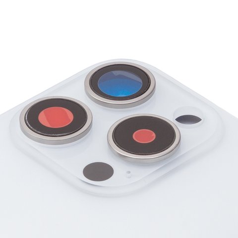 Задня панель корпуса для iPhone 15 Pro, біла, із склом камери, High Copy Прев'ю 1