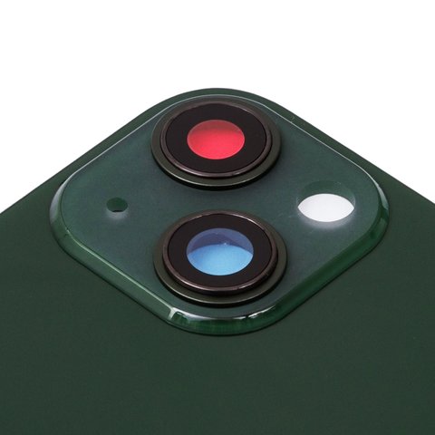 Задня панель корпуса для iPhone 13, зелена, із склом камери, small hole Прев'ю 1