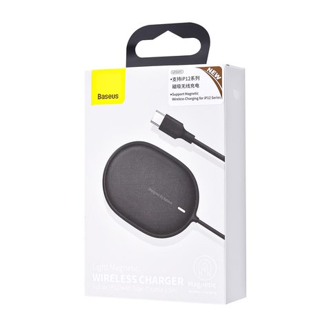 Wireless Charger Baseus BS-W518, (Fast Charge, black, USB type C, 15 W, magnetic) #WXQJ-01 Preview 1