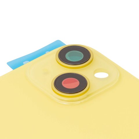 Panel trasero de carcasa puede usarse con iPhone 14 Plus, amarillo, con vidrio de cámara, Original (PRC), yellow Vista previa  1