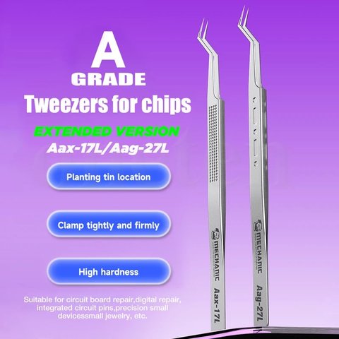 Pinzas para smd Mechanic Aax-17L, encorvado, 140 mm Vista previa  1