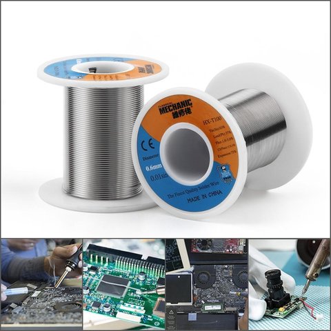 Estaño Mechanic HX-T100, Sn 63% , Pb 37%, flux 1-3%, 1,0 mm, 200 g Vista previa  3