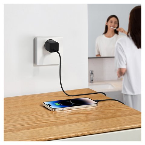 Сетевое зарядное устройство Baseus GaN5 mini, 20 Вт, Fast Charge, черный, 1 порт, #CCGN050101 Превью 1