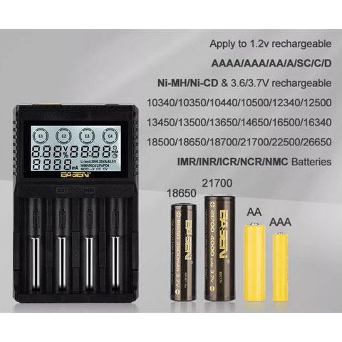 Зарядное устройство Basen BL4, для Ni-MH/Li-ion/LiFePO4, с дисплеем, 220 В Превью 2