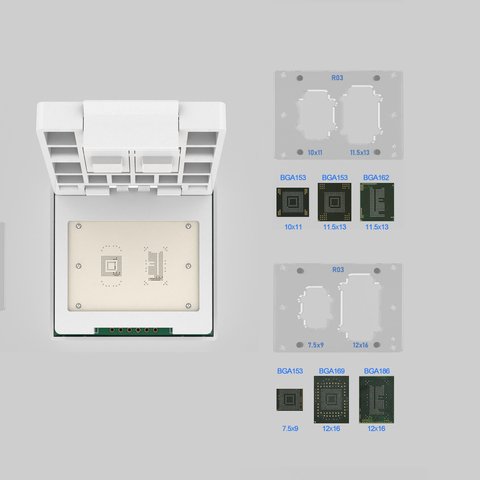 Адаптер 2 в 1 eMMC / eMCP (169-FBGA,153-FBGA,162-FBGA,186-FBGA) для UFI-Box (улучшенная версия) Превью 5