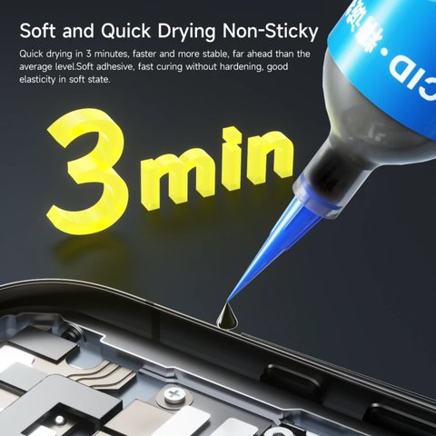 Клей JCID TP-030T, полиуретановый, прозрачный, для приклеивания задних крышек, для дисплейных рамок, быстросохнущий, 30 мл Превью 1