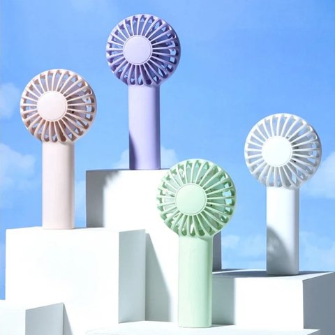 Вентилятор DC03, білий, ручний, настільний, з акумулятором, USB тип-C Прев'ю 1