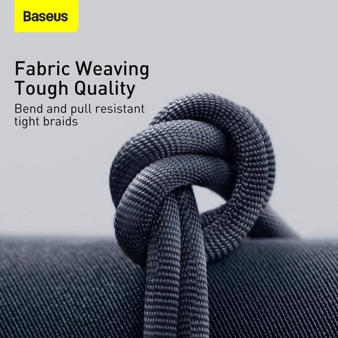 USB кабель Baseus Crystal Shine Series, USB тип-C, USB тип-A, 120 см, 100 Вт, черный, в нейлоновой оплетке, #CAJY000401 Превью 2